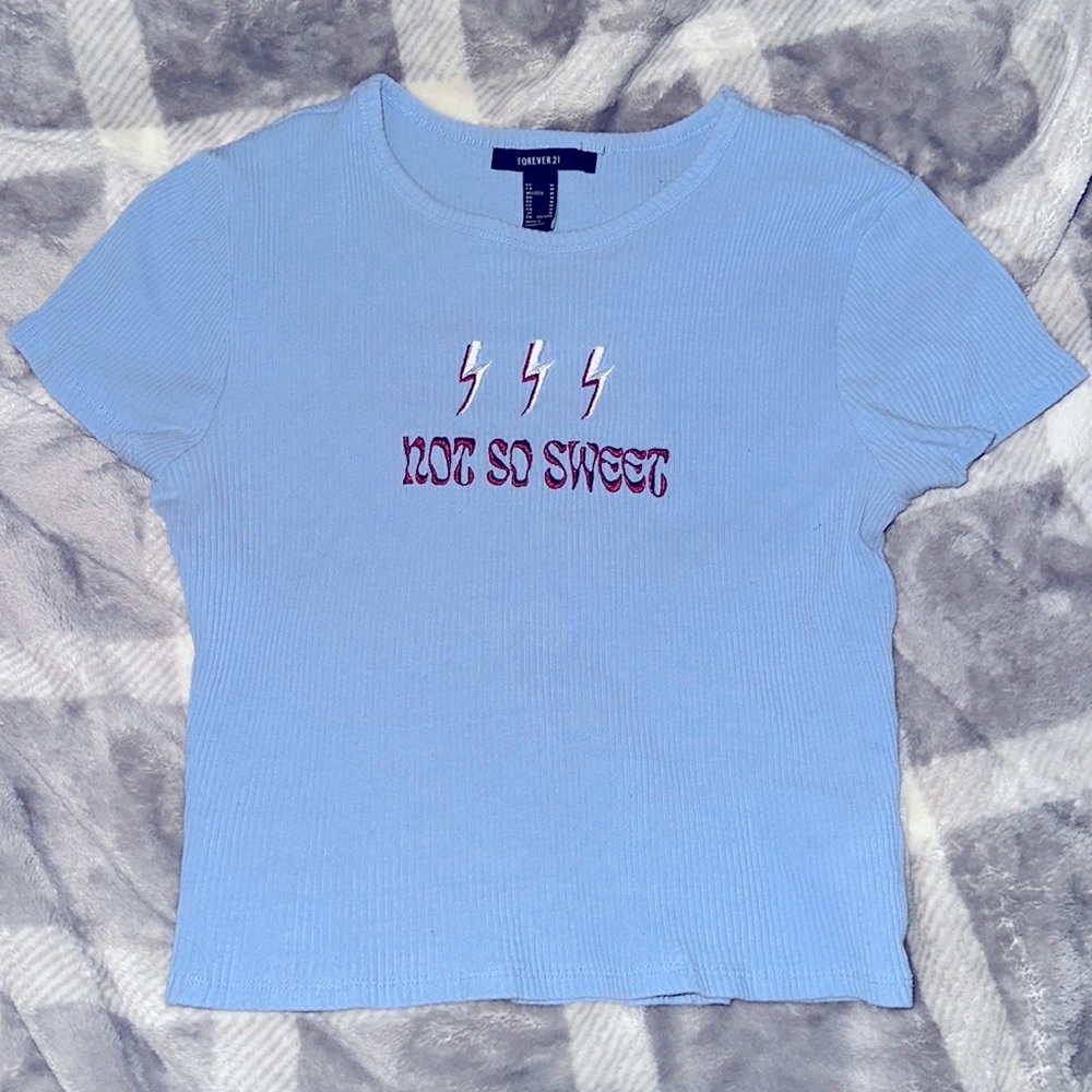 Forever-21 blue cropped medium sized women’s shirt